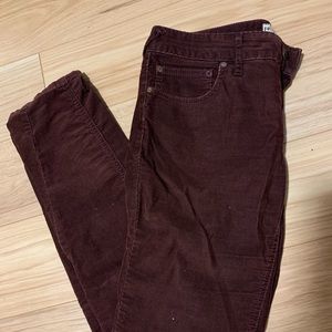 Free People burgundy corduroy straight leg pants